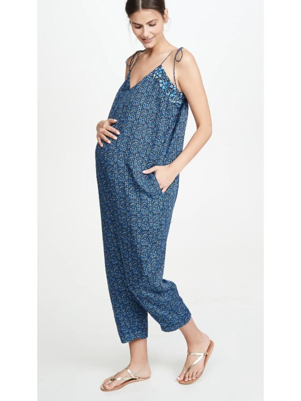 Hatch The Kacey Maternity Jumpsuit in Blue 2 Small Womens Pregnancy outfit